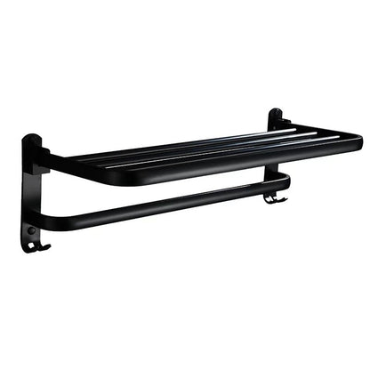 Space Aluminum Bathroom Folding Shelf, Wall-Mounted Organizer, Home Decor