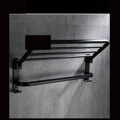 Space Aluminum Bathroom Folding Shelf, Wall-Mounted Organizer, Home Decor